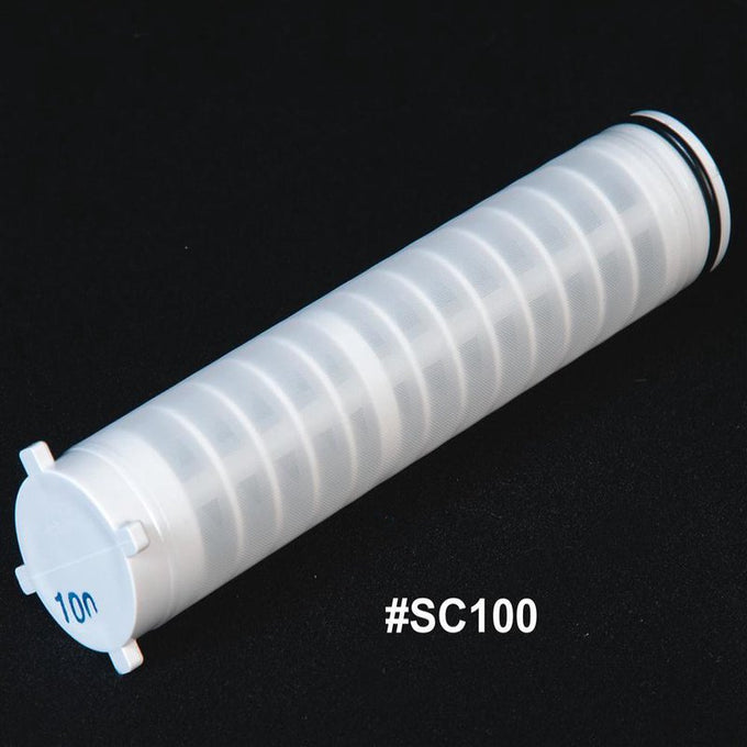 White coarse replacement cartridge for sediment water filtration, designed with 150-micron rating for spring or well water, handcrafted and made in USA, featured in Appliances, Emergency Supplies, USA Made, Water Heating and Treatment, Best Sellers, and Promo Eligible collections.