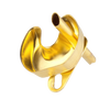 Polished brass preheating cup with a curved funnel shape and tubular spout, designed for use with lamps in Lamps & Lighting and Parts and Accessories collections.