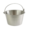 Seamless brushed steel pail with molded bail ears for durability and easy cleaning, suited for Farm, Garden & Tool, Animal Care, Best Sellers, and Promo Eligible collections.