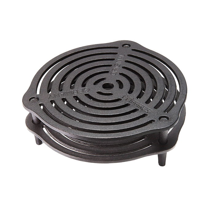 Stackable solid cast iron grate with sturdy legs for optimal heat circulation and multi-level cooking in Dutch ovens, suited for Farm, Garden & Tool, Kitchen & Food, Camping, Cookware, Cast Iron, Best Sellers, Promo Eligible collections.