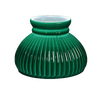 Hand blown American-made opal glass ribbed lamp shade in rich green with a sprayed dark top, designed for oil lamps, featured in Lamps & Lighting, Parts and Accessories, and Best Sellers collections.