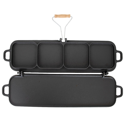 Lehman's Kitchen Family-Size Cast Iron Flip Griddle & Sandwich Press