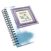 Spiral-bound gratitude journal with blue distressed cover and framed inspirational dove illustration, promoting mindful writing in Books and Heritage and Lifestyle Books collections.