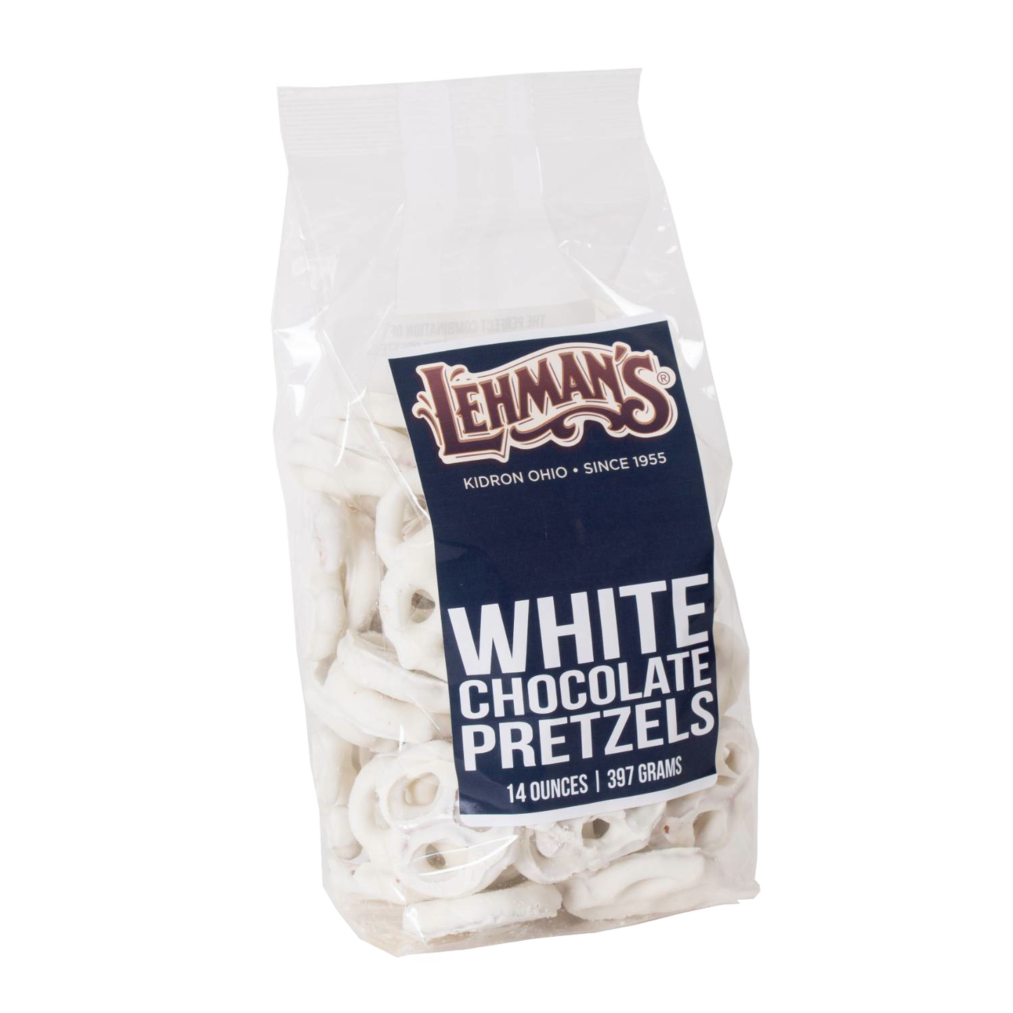 Clear resealable bag of handcrafted mini pretzels coated in smooth white chocolate, made in USA, a tasty snack from Kitchen & Food, Snacks and Sweets, Candy, USA Made, Best Sellers, Promo Eligible collections.