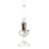 Handcrafted clear glass oil lamp with polished brass burner and tall chimney featuring Lincoln Drape pattern, made in USA, part of Lamps & Lighting, Oil Lamps, Table Lamps, Best Sellers, Promo Eligible collections.