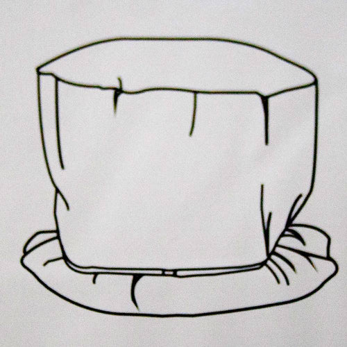 Simple line drawing of a round protective cover with a 72-inch elastic strap and clasp, designed for outdoor air conditioner units, featured in Home & Decor and Household Helpers collections.
