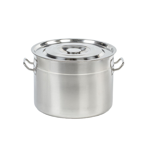 Stainless steel water bath canner with secure lid and side handles, designed for food preservation and canning; durable cookware ideal for Kitchen & Food and Best Sellers collections.