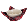Handcrafted plaid bowl cozy made of 100% cotton, designed to protect fingers and tabletops from hot dishes, ideal for Kitchen & Food, Kitchen Textiles, Storage and Serving, Best Sellers, and Promo Eligible collections.