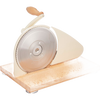 Manual bread slicer with a sharp stainless steel circular blade, easy hand crank with wooden handle, and a sturdy wooden base, perfect for Kitchen & Food, Choppers and Cutters, Best Sellers collections.