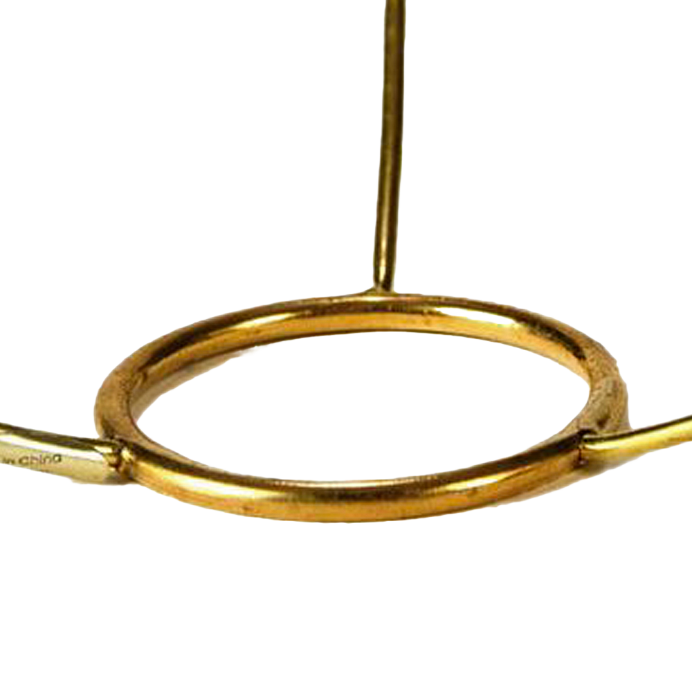 Close-up of a solid brass ring with three supporting arms designed for lamp shades, part of Lamps & Lighting, Parts and Accessories, Shade Rings and Holders, Best Sellers, and Promo Eligible collections.