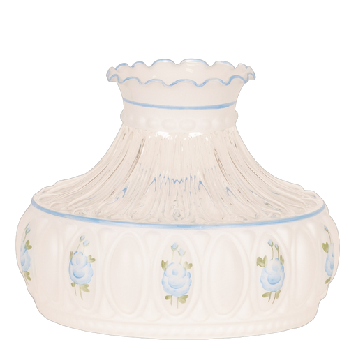 Aladdin Blue Rose Glass Oil Lamp Shade