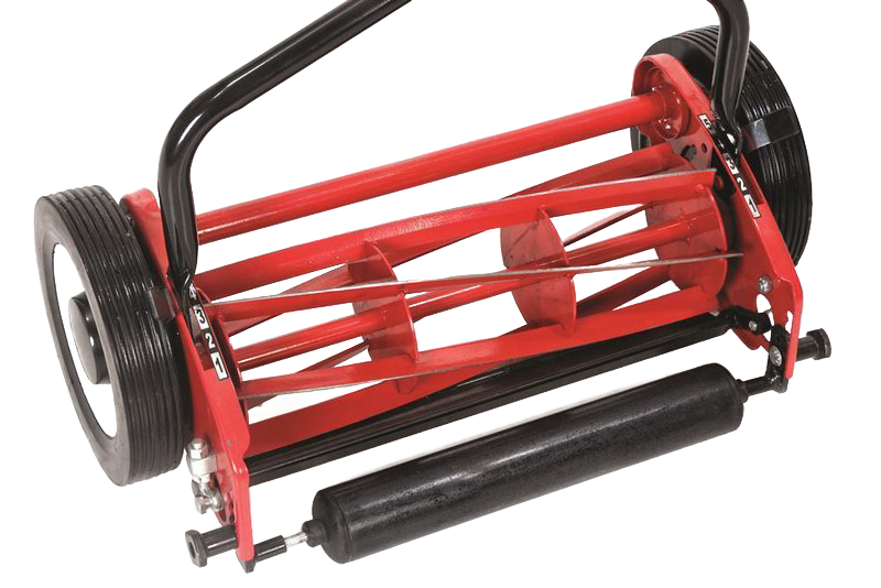 Red and black silent cut reel mower with six tempered blades and ergonomic handle, designed for efficient lawncare, featured in Farm, Garden & Tool and Best Sellers collections.