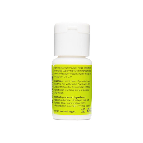 Handcrafted 1 oz remineralization powder bottle made in USA, supporting healthy enamel with trace minerals, ideal for Health & Wellness, Grooming and Personal Hygiene, USA Made, Best Sellers, and Promo Eligible collections.