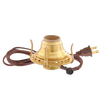 Solid brass electrified burner with 1-3/16" threaded base for 3" chimneys, featuring UL listed brown cord with arrow-shaped prongs, suited for Lamps & Lighting, Parts and Accessories, and Electric Conversion collections.