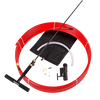 Slim hand pump with foam-grip handle, red coiled tubing, and assorted fittings, designed for deep well water access, part of USA Made, Farm, Garden & Tool, Emergency Supplies, and Water Pumps collections.