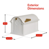 Handcrafted white and gold custom mailbox with post featuring classic Balmoral design, made in the USA, ideal for enhancing curb appeal in Home & Decor and Mailbox collections.