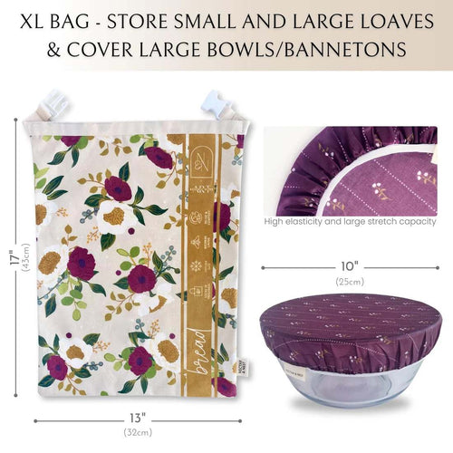 Bread Baker Storage Set – Beeswax Bag and Bowl Cover