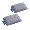 Two gray microfiber cleaning cloths with textured surfaces and blue fabric tags, designed for chemical-free cleaning, ideal for Home & Decor, Household Cleaning, Cleaning Utensils and Gadgets, Best Sellers, and Promo Eligible collections.
