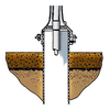 Illustration showing a handcrafted cast iron flange connecting a water pump securely to a well casing, designed for easy installation in water pump and plumbing applications across Appliances and Pump Parts collections.