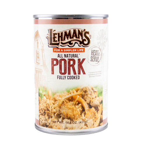 Handcrafted all-natural fully cooked canned pork from Lehman’s, ready to heat and serve, perfect for Farm, Garden & Tool, Kitchen & Food, Emergency Supplies, Food, Meats, Best Sellers, Promo Eligible collections.