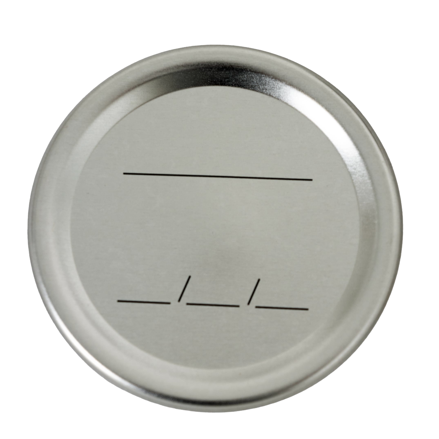 Silver-toned regular-mouth canning lid with BPA-free sealing compound and faint black labeling lines, suitable for Kitchen & Food, Food Preservation, Canning, and Best Sellers collections.