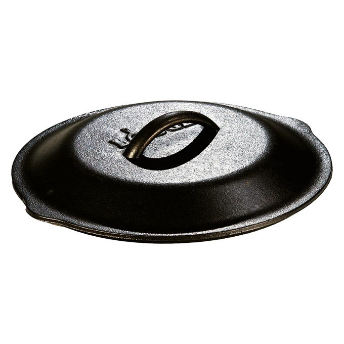 Handcrafted cast iron skillet lid with self-basting tips and sturdy handle, seasoned with natural vegetable oil, ideal for Kitchen & Food, Cookware, Cast Iron, Best Sellers, and Promo Eligible collections.