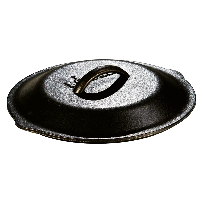 Handcrafted cast iron skillet lid with self-basting tips and sturdy handle, seasoned with natural vegetable oil, ideal for Kitchen & Food, Cookware, Cast Iron, Best Sellers, and Promo Eligible collections.