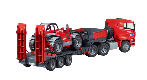Bruder Toys MAN TGA Low Loader with Manitou Telehandler