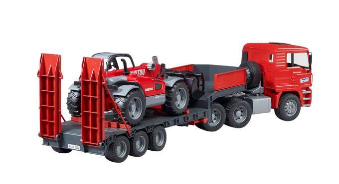Bruder Toys MAN TGA Low Loader with Manitou Telehandler