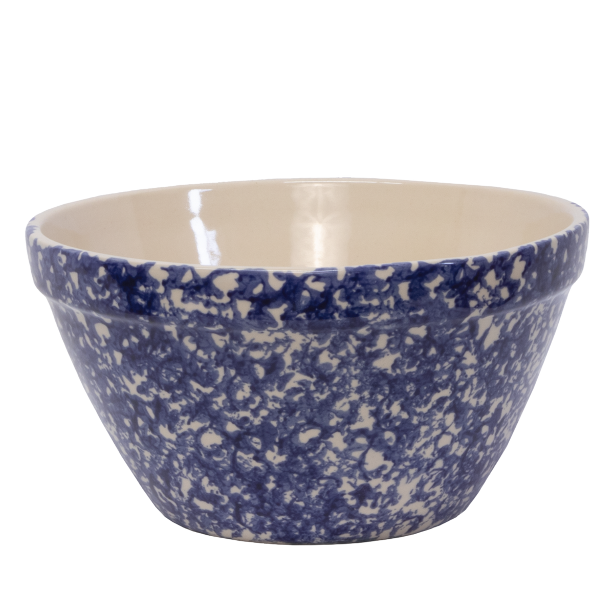 Stoneware Shoulder Bowl – Sponge Blue