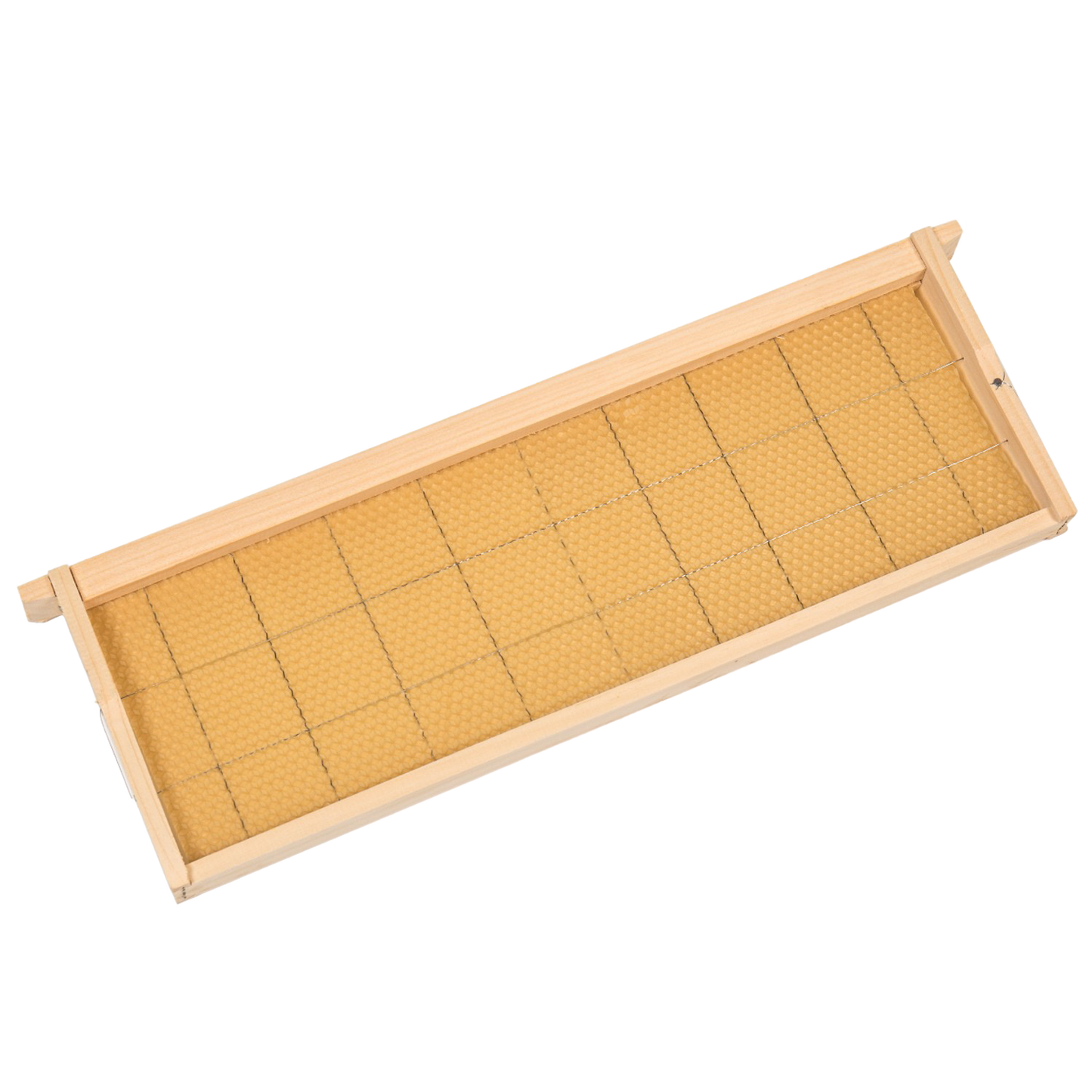 Handmade medium wooden bee frame with wired natural beeswax foundation, Amish made in the USA, designed for 5-frame, 8-frame, and 10-frame hives, part of Farm, Garden & Tool and Beekeeping Supplies collections.