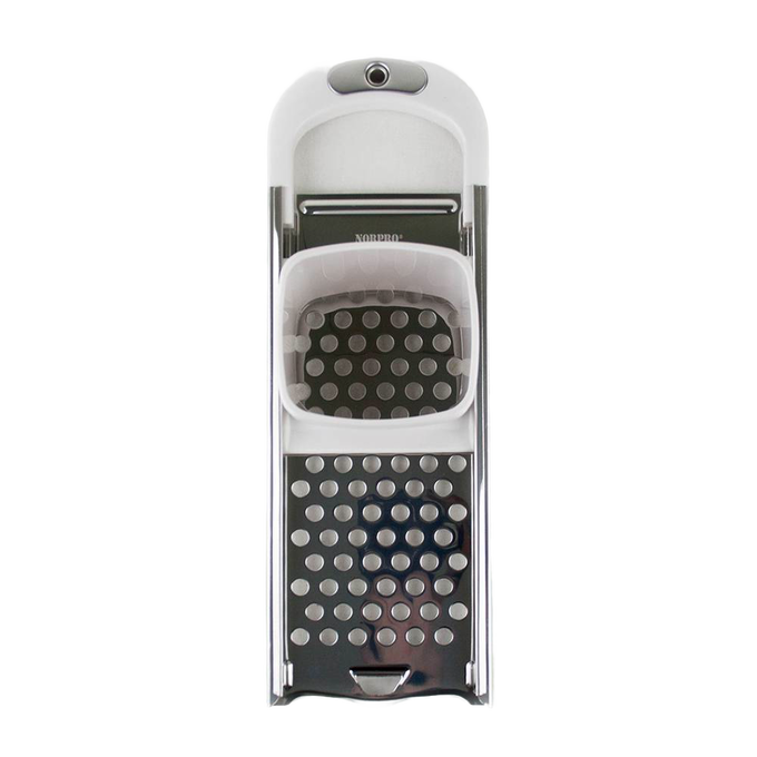 Handcrafted Spaetzle Maker grater with sliding square hopper, made of durable plastic and metal, perfect for Kitchen & Food, Cookware, Baking Supplies, and Best Sellers collections.