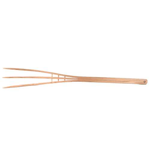 Handmade wooden hay fork featuring bent prongs in antique style, crafted by Amish artisans, ideal for Farm, Garden & Tool, Farm Tools, Garden Accessories, and Best Sellers collections.
