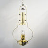 Polished brass hanging oil lamp with clear glass chimney and classic vintage design, ideal for Farm, Garden & Tool, Lamps & Lighting, Emergency Supplies, and Hanging Lamps collections.