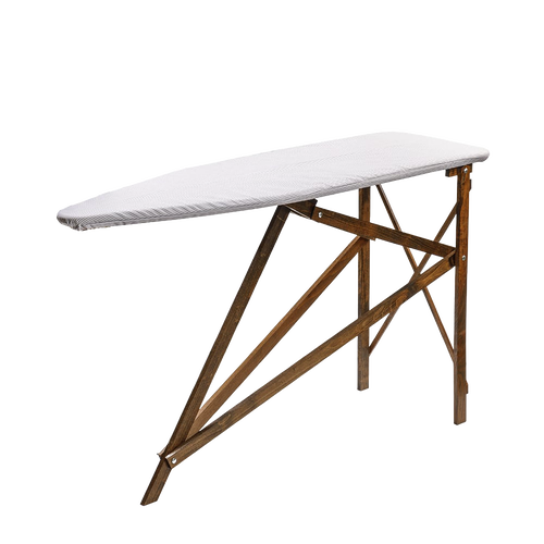 Handcrafted ironing board made in the USA with solid maple and birch wood frame, featuring a durable design perfect for Home & Decor, Laundry Supplies, and Amish Made collections.