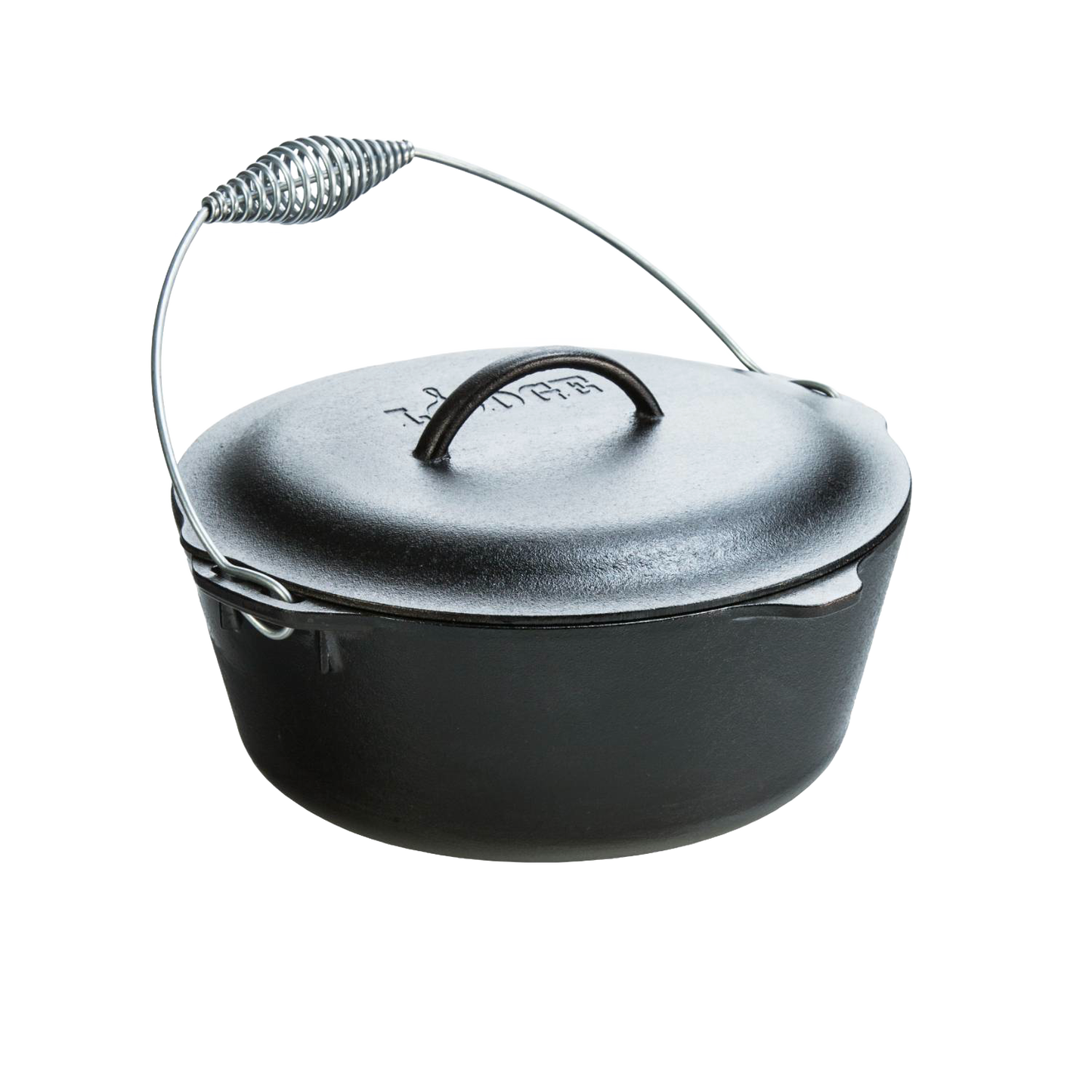 Classic cast iron Dutch oven with spiral bail handle and tight-fitting lid, pre-seasoned and crafted in the USA, featured in Kitchen & Food, Cookware, Cast Iron, Best Sellers, and Promo Eligible collections.
