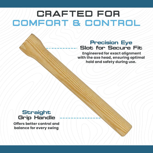 Prandi 14-Inch Hickory Replacement Hatchet Handle