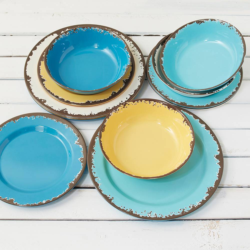 Rustic Melamine Dinnerware Set of 12 | Lehman's