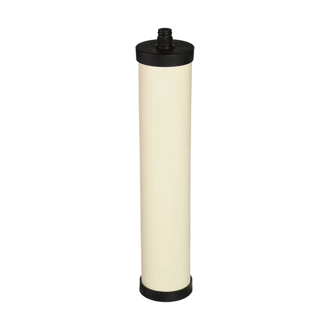 Replacement ceramic water filter element with black end caps designed to reduce chlorine, bacteria, cysts, sediment, and heavy metals, suitable for Appliances, Emergency Supplies, and Water Heating and Treatment collections.