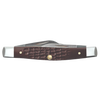 Handcrafted medium stockman knife with brown synthetic handle and sloped bolster, made in USA, perfect for Farm, Garden & Tool, Knives & Axes, and Traditional Pocket Knives collections.
