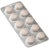 Blister pack of ten round beige tablets with scored surfaces, designed for cheese making and suitable for Kitchen & Food, Specialty Equipment, DIY Cheese and Yogurt, Best Sellers, and Promo Eligible collections.