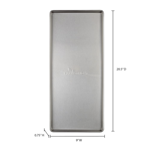 Stainless steel freeze dryer tray with raised edges for efficient food drying and prep, compatible with Harvest Right freeze dryers, featured in Kitchen & Food, Food Preservation, Drying, Best Sellers, and Promo Eligible collections.