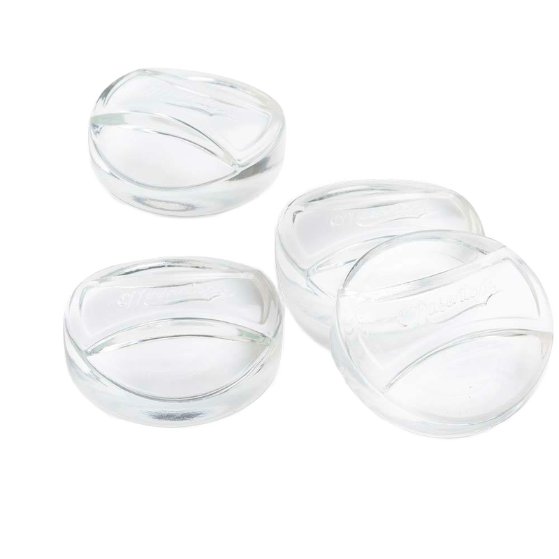 Set of four clear, handmade, food-safe glass weights designed to keep food submerged during fermenting, dishwasher safe, ideal for Kitchen & Food, Food Preservation, Fermenting and Pickling, Best Sellers, and Promo Eligible collections.