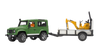 Bruder Toys Land Rover Defender with Trailer & JCB Excavator