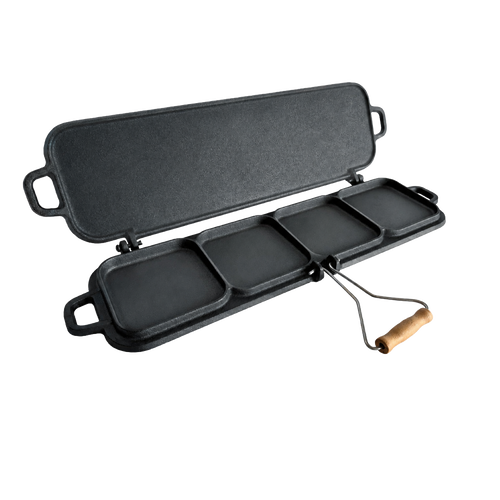 Lehman's Kitchen Family-Size Cast Iron Flip Griddle & Sandwich Press