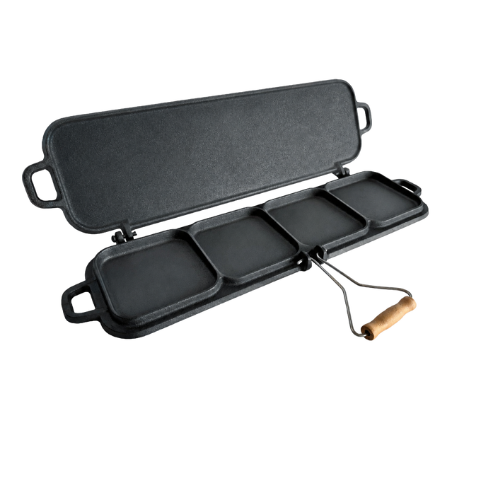 Lehman's Kitchen Family-Size Cast Iron Flip Griddle & Sandwich Press