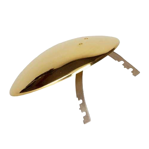 Polished brass parabolic reflector designed to focus light for pressure lamps, a handcrafted addition ideal for Lamps & Lighting, Parts and Accessories, Other Parts, and Best Sellers collections.