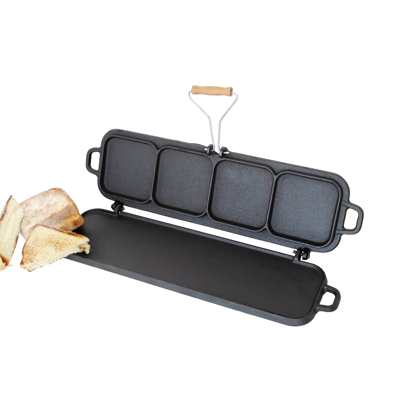 Lehman's Kitchen Family-Size Cast Iron Flip Griddle & Sandwich Press