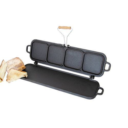Lehman's Kitchen Family-Size Cast Iron Flip Griddle & Sandwich Press