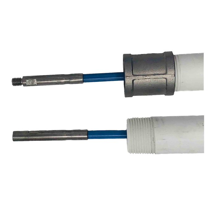 White PVC drop pipe kit with metal lift rod connections, handcrafted and made in USA, designed for use in deep well pumps and water pump parts within top-selling appliance collections.